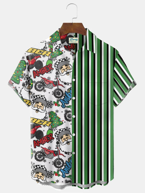 Men's Christmas Funny Graphic Short Sleeve Hawaiian Shirt